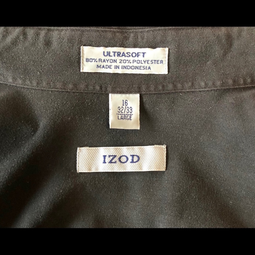 Ultra soft IZOD black shirt - Long sleeve 16 32/33